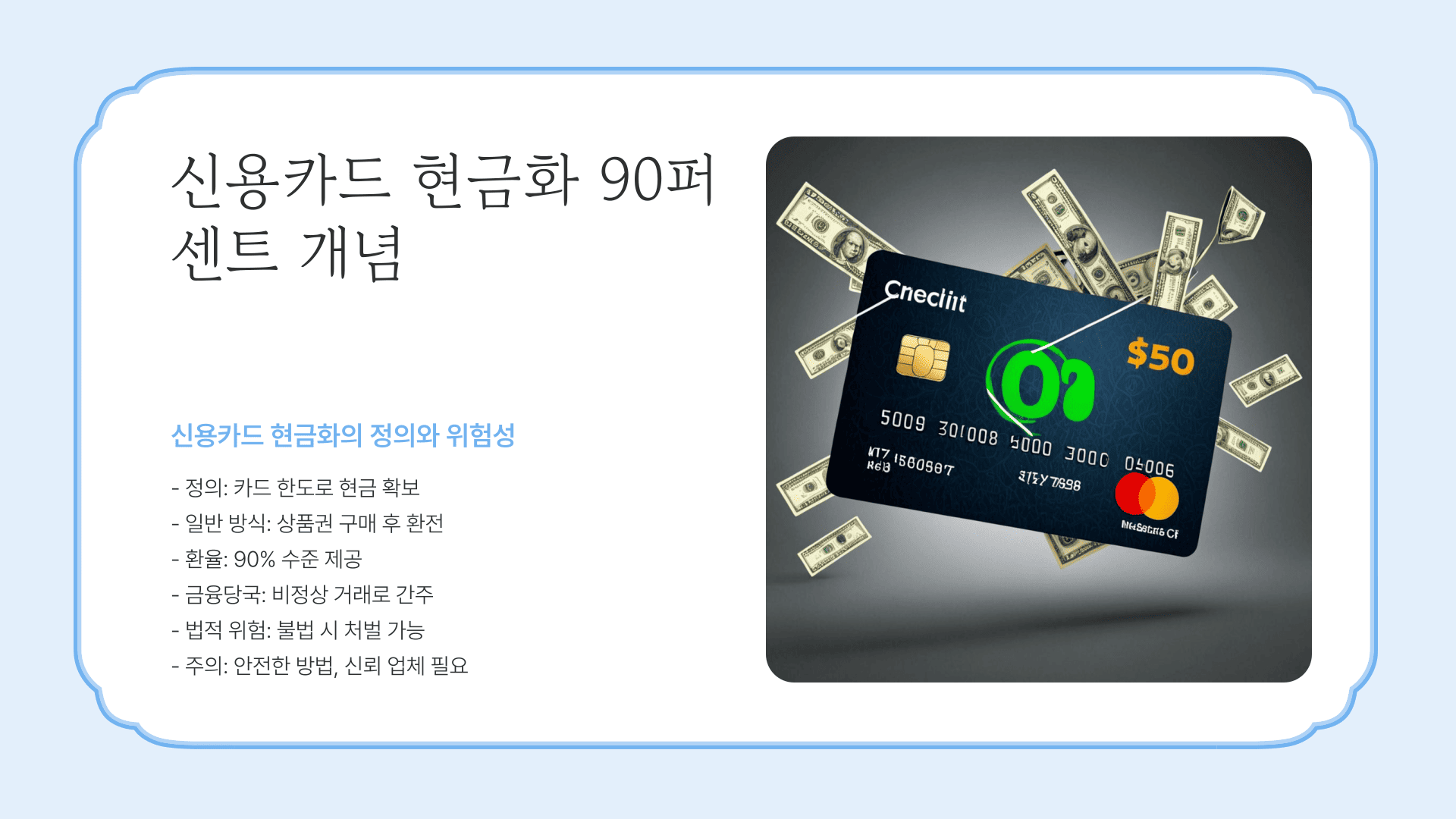 신용카드현금화 90% 개념