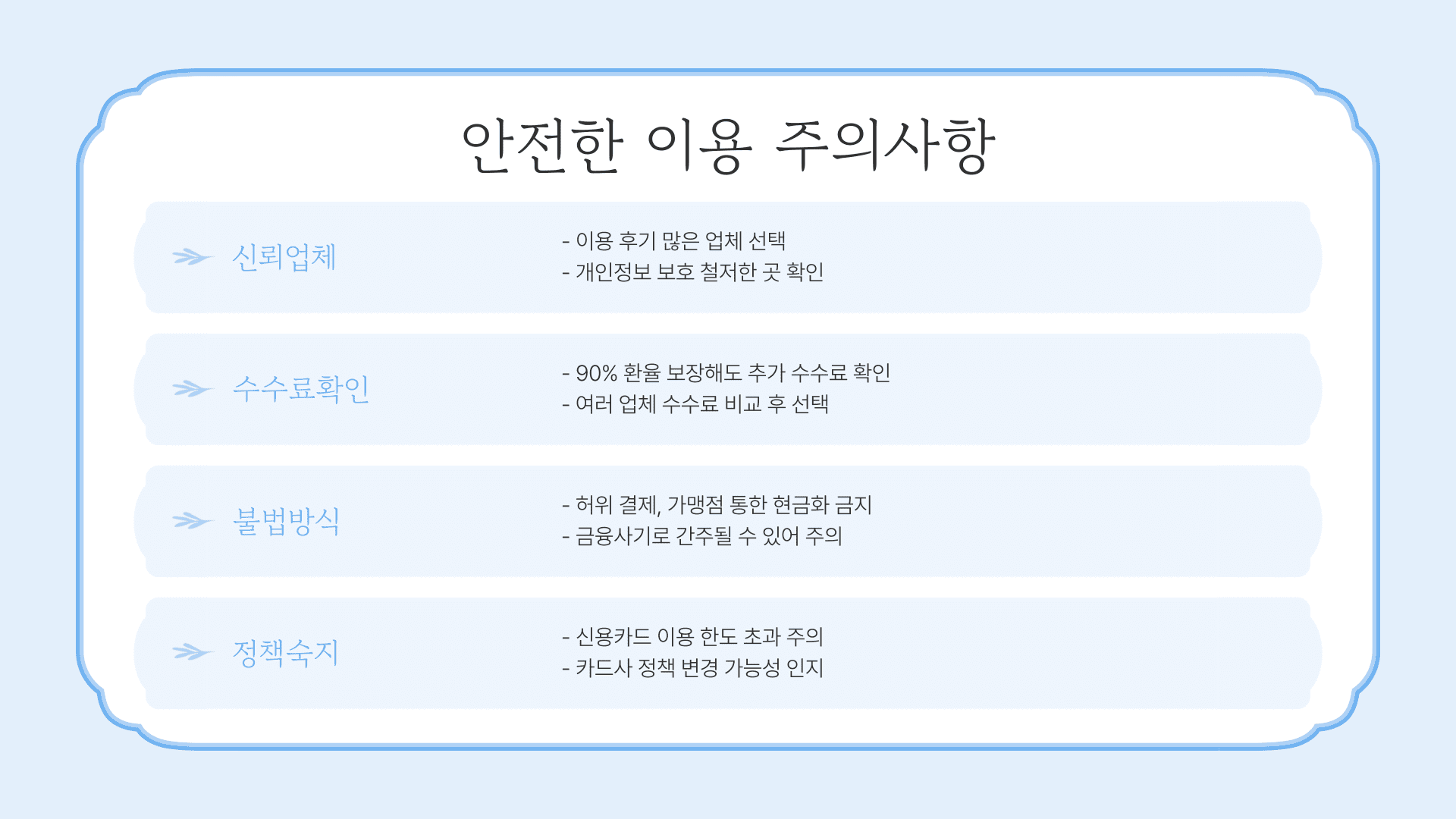 안전한 이용 주의사항